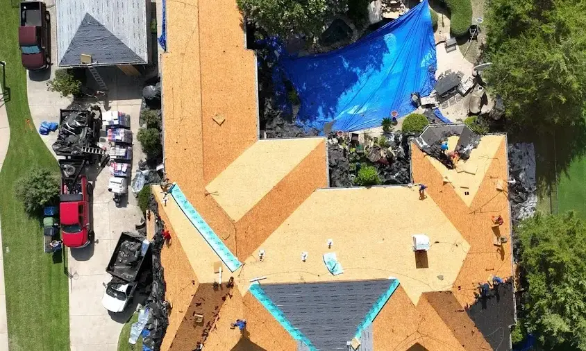 Professional Roof Repair being performed in Lafayette